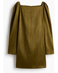 H&M - Crêpe-Kleid mit Karree-Ausschnitt - Lyst