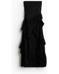 H&M - Bandeau-Kleid mit Volants - Lyst