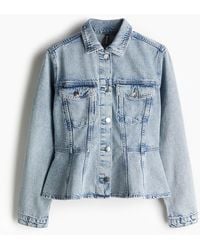 H&M - Jeansjacke mit Peplum - Lyst