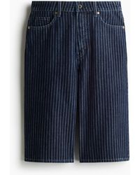 H&M - High Knee Denim Short - Lyst