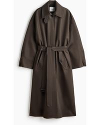 H&M - Jas Van Twill Met Ceintuur - Lyst