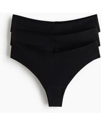 H&M - Set Van 3 Katoenen No-show Slips - Lyst