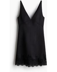 H&M - Satinkleid mit Spitzenbesatz - Lyst