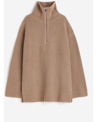 H&M - Gerippter Pullover mit Zipper - Lyst