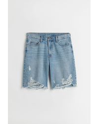 H&M 90s Baggy Low Denim Shorts - Blau