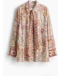 H&M - Bluse mit Bindekragen - Lyst