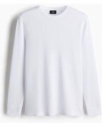 H&M - Shirt aus Waffeljersey in Slim Fit - Lyst