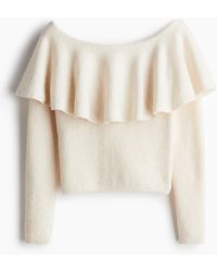 H&M - Schulterfreier Pullover mit Volant - Lyst
