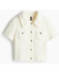 H&M - Cardigan aus Teddyfleece mit Kurzarm - Lyst