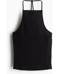 H&M - Top dos nu texturé - Lyst