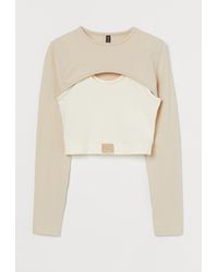 H&M Two-part Crop Top - Natural