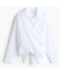 H&M - Bluse mit Bindedetail - Lyst