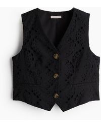 H&M - Gilet Met Broderie Anglaise - Lyst
