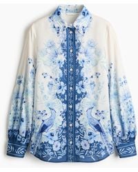 H&M - Overhemdblouse Van Lyocell Met Print - Lyst
