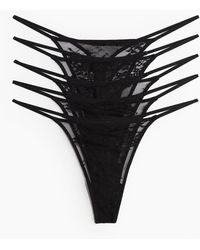 H&M - 5-pack lace tanga thong briefs - Lyst