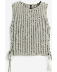 H&M - Gestricktes Tanktop im Leiterstich-Look - Lyst