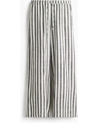 H&M - Pantalon en lin mélangé avec cordon de serrage - Lyst