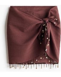 H&M - Katoenen Sarong Met Kralen - Lyst