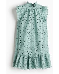 H&M - Kleid mit Broderie Anglaise - Lyst