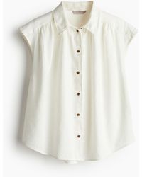 H&M - Ärmellose Bluse aus Leinenmix - Lyst