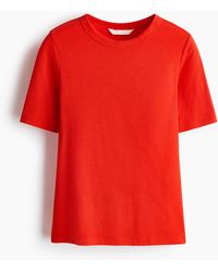 H&M - T-Shirt Côtelé - Lyst