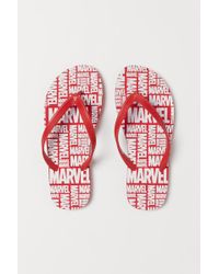 H&M Zehensandalen mit Druck - Rot