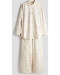H&M - Pyjama aus Baumwolle mit Jacquardmuster - Lyst