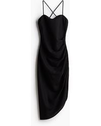 H&M - Drapiertes Kleid aus Leinenmix - Lyst