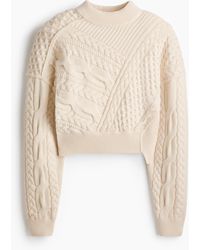 H&M - Pullover mit Zopfmuster und Schulterpolstern - Lyst
