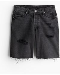 H&M - Baggy Low Denim Shorts - Lyst