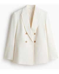 H&M - Double-breasted Blazer Van Viscosemix - Lyst