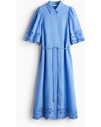 H&M - Blusenkleid mit Broderie Anglaise - Lyst
