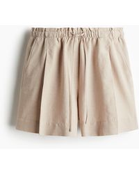 H&M - Short Van Linnenmix Met Drawstring - Lyst