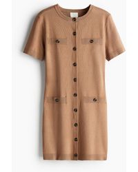 H&M - Strickkleid mit Knopfleiste - Lyst