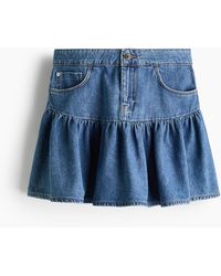 H&M - Flared Denim Rok - Lyst