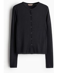 H&M - Gerippter Cardigan - Lyst