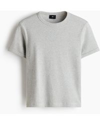 H&M - Geribd T-shirt - Lyst