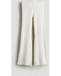 H&M - Pantalon Évasé En Maille Côtelée - Lyst