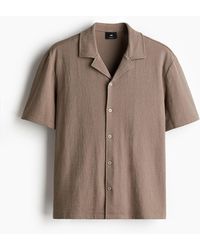 H&M - Chemise Regular Fit En Jersey Avec Col Cubain - Lyst