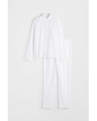 H&M Pyjama en lin lavé - Blanc