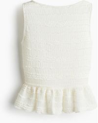 H&M - Peplumtop mit Volantbesätzen - Lyst