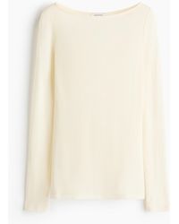 H&M - Ribgebreide Wollen Top - Lyst