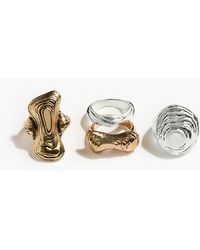 H&M - 4er-Pack Geriffelte Ringe - Lyst