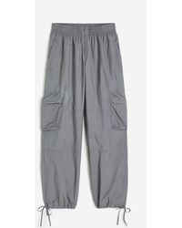 H&M Straight Cargo Trousers in Natural | Lyst Canada