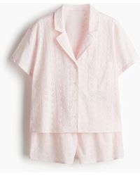 H&M - Pyjama mit Broderie Anglaise - Lyst
