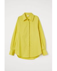 H&M Oversize-Baumwollbluse - Gelb