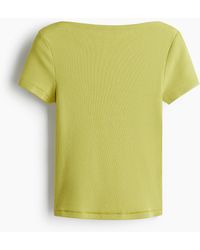 H&M - Geripptes Shirt mit U-Boot-Ausschnitt - Lyst