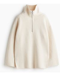H&M - Pull en maille côtelée à col zippé - Lyst