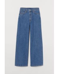 H&M Wide High Jeans - Blau