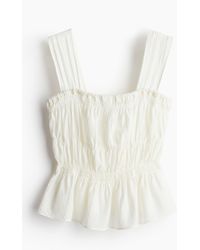 H&M - Peplum-Top aus Crêpe - Lyst